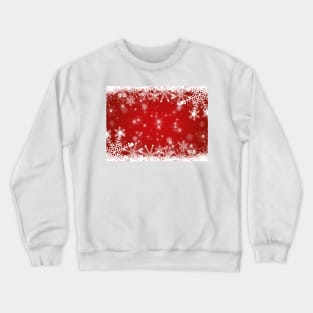 Snowflakes / Stars: Christmas in red and white Crewneck Sweatshirt